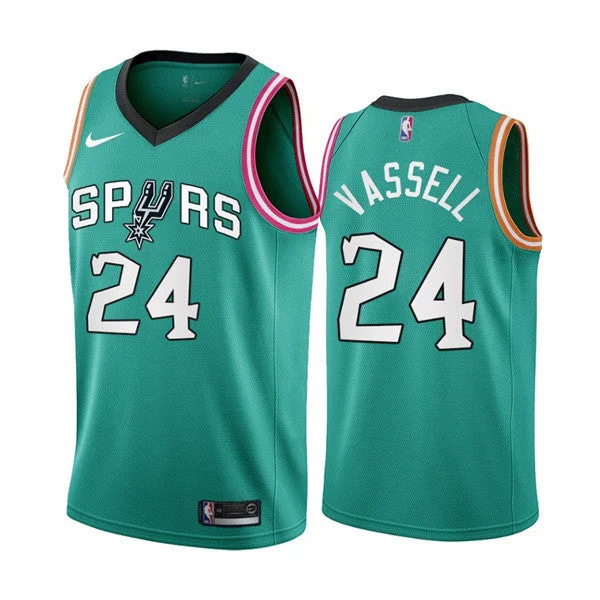 Basketball Jersey Lightweight-Men' San Antonio Spurs #24 Devin Vassell 2022/23 Teal City Edition Stitched Basketball Jersey