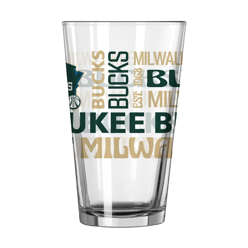 Team Mug Hustle-Milwaukee Bucks 16oz Spirit Pint Glass