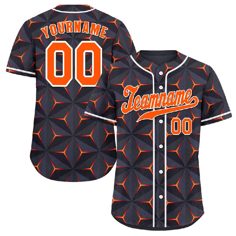 Baseball Jersey Red-Custom Black 3D Pattern Orange Authentic Baseball Jersey BSBJ0a-bc0fbdd