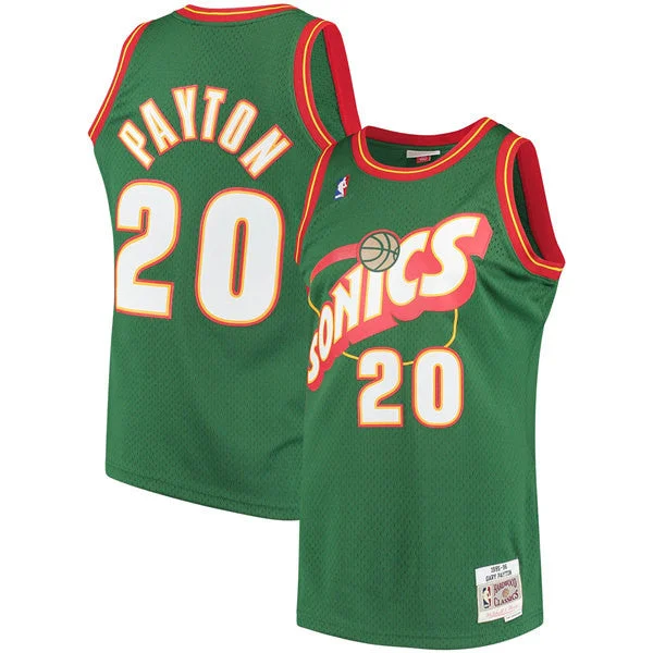 Basketball Jersey TV Show-Men's Oklahoma City Thunder #20 Gary Payton Green 1995-96 Throwback Stitched Basketball Jersey