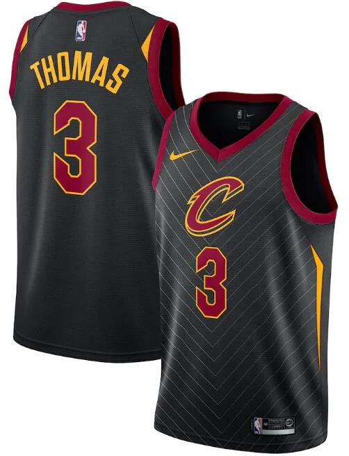 Basketball Jersey Plaid-Men's Cleveland Cavaliers Black #3 Isaiah Thomas Statement Edition Swingman Stitched Basketball Jersey