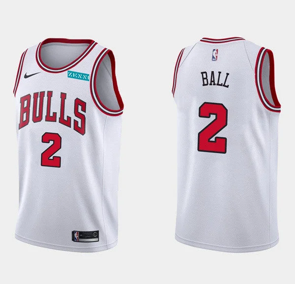 Basketball Jersey Toddler-Men's Chicago Bulls #2 Lonzo Ball White Stitched Basketball Basketball Jersey