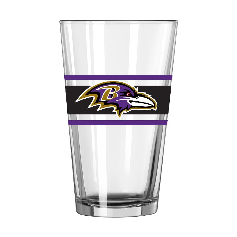 Team Mug Monogram-Baltimore Ravens 16oz Stripe Pint Glass