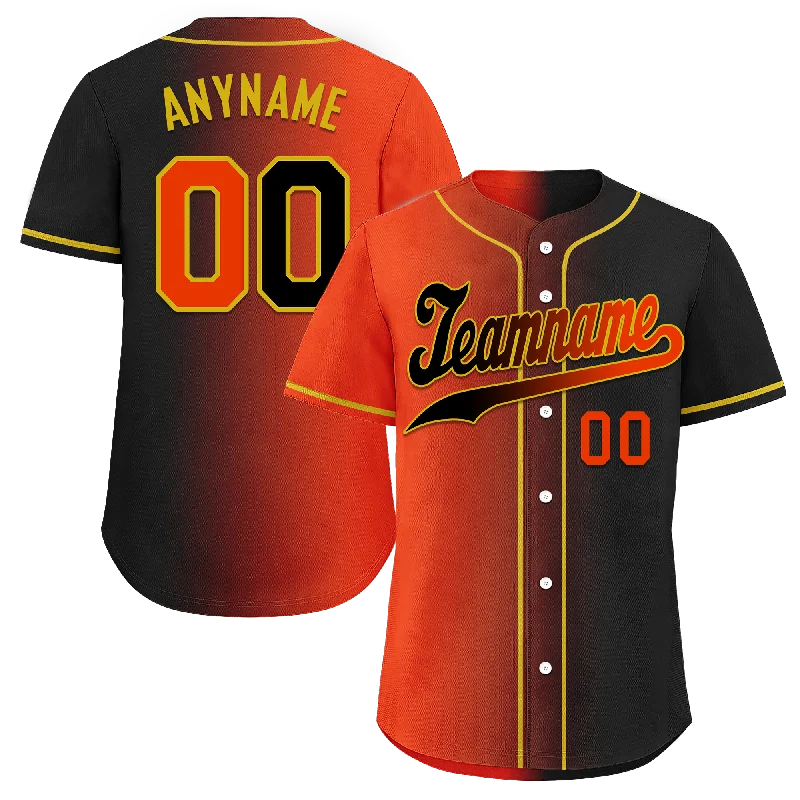 Baseball Jersey Summer-Custom Orange Black Gradient Fashion Personalized Authentic Baseball Jersey BSBJ01-D0a7aa8