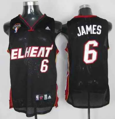 Basketball Jersey Black Friday-Heat 6 James Black Latin Night Basketball Jerseys