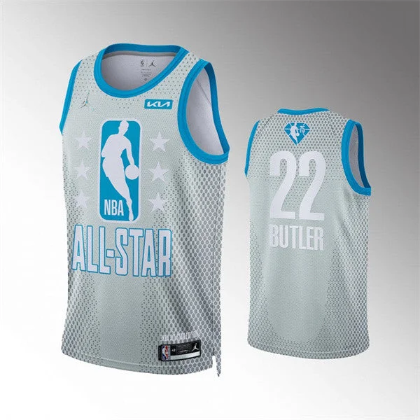 Basketball Jersey Number-Men's 2022 All-Star #22 Jimmy Butler Gray Stitched Basketball Jersey