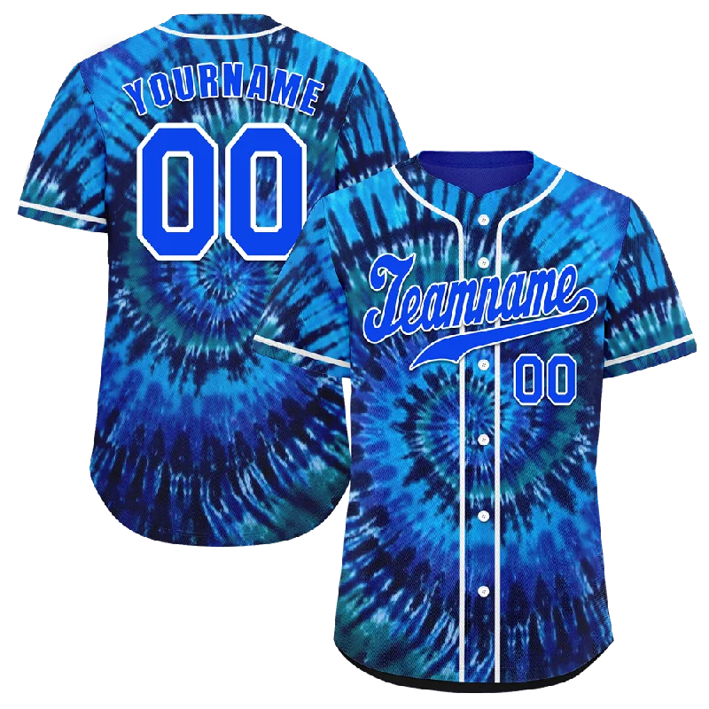 Baseball Jersey Multi-Color-Custom Blue Tie Dye Blue Authentic Baseball Jersey BSBJ0a-bc0fbeb