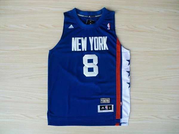 Basketball Jersey Boys-Knicks 8 Smith Blue Hardwood Classics Swingman Basketball Jerseys