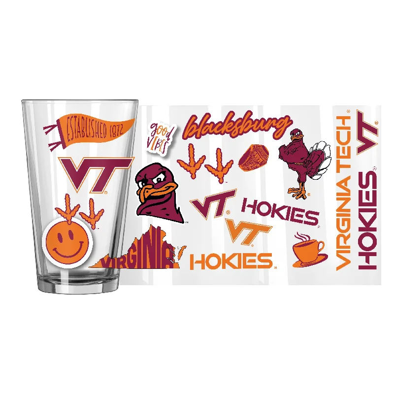 Team Mug Dog Mom-Virginia Tech 16oz Native Pint Glass