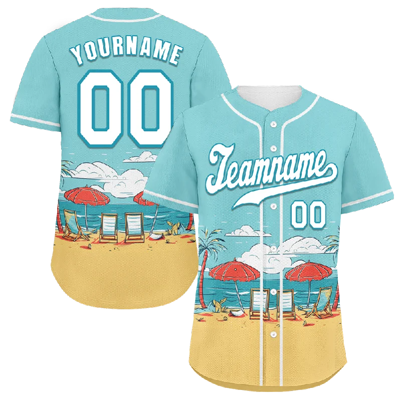 Baseball Jersey Business Casual-Custom Aqua Orange Hawaii White Authentic Baseball Jersey BSBJ0a-bc0fb7e