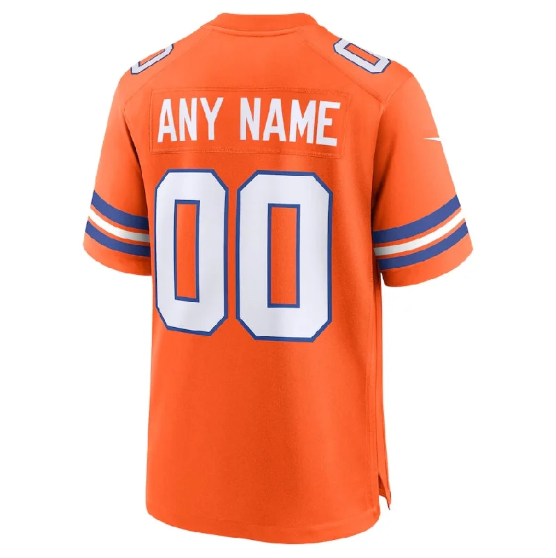 Football Jersey Breathable-Custom D.Broncos Orange Mile High Collection 1977 Throwback Game Football Jerseys