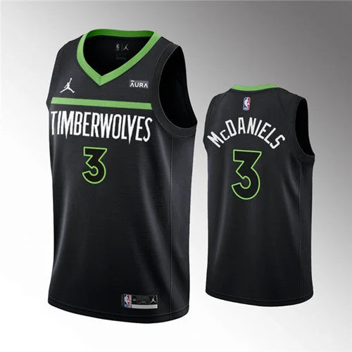 Basketball Jersey Basketball Grandpa-Men's Minnesota Timberwolves #3 Jaden McDaniels Black Statement Edition Stitched Basketball Jersey