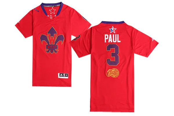 Basketball Jersey High Demand-2014 All Star West 3 Paul Red Swingman Basketball Jerseys