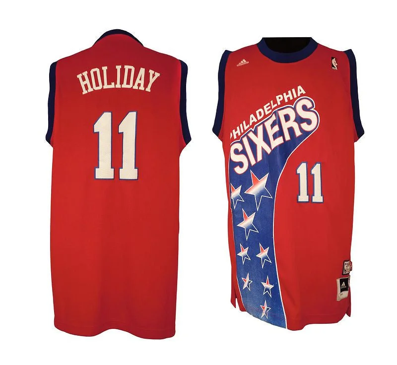 Basketball Jersey Limited Stock-Philadelphia 76ers 11 Holiday ABA Hardwood Classic Fashion Swingman Basketball Jerseys