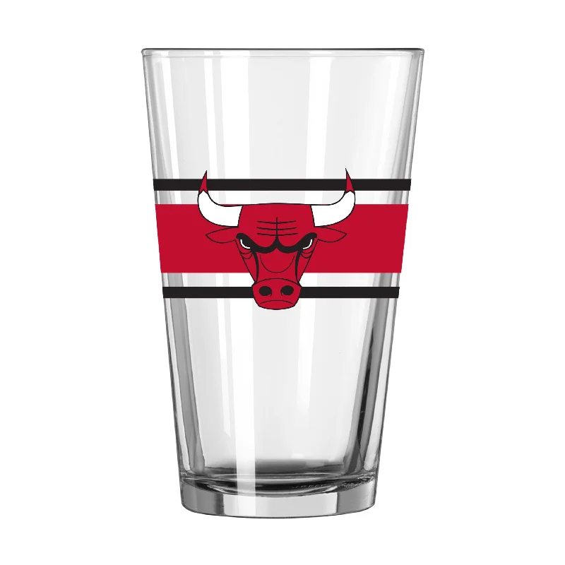 Team Mug Business-Chicago Bulls 16oz Stripe Pint Glass