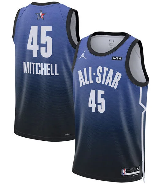 Basketball Jersey Durable-Men's 2023 All-Star #45 Donovan Mitchell Blue Game Swingman Stitched Basketball Basketball Jersey