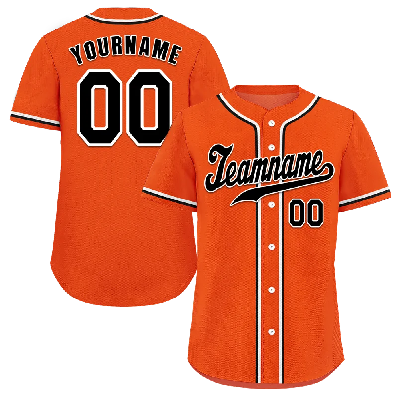 Baseball Jersey Red-Custom Orange Classic Style Black Authentic Baseball Jersey