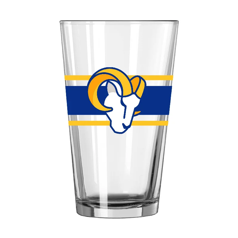 Team Mug Work-Los Angeles Rams 16oz Stripe Pint Glass