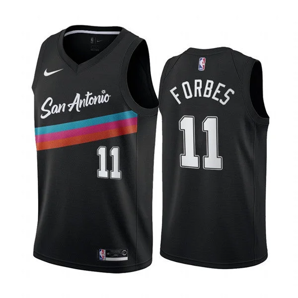 Basketball Jersey Father’s Day-Men's San Antonio Spurs Black #11 Bryn Forbes Black City Edition Fiesta 2020-21 Stitched Basketball Jersey