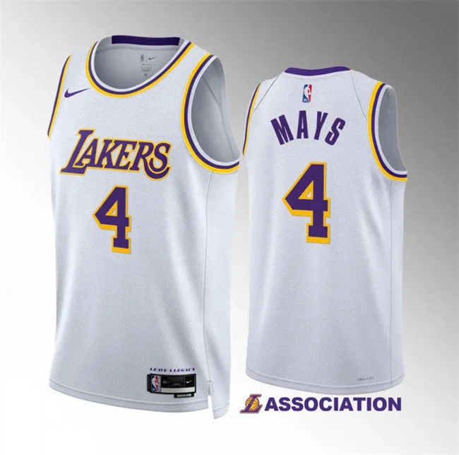 Basketball Jersey Performance-Men's Los Angeles Lakers #4 Skylar Mays White Association Edition Stitched Basketball Basketball Jersey