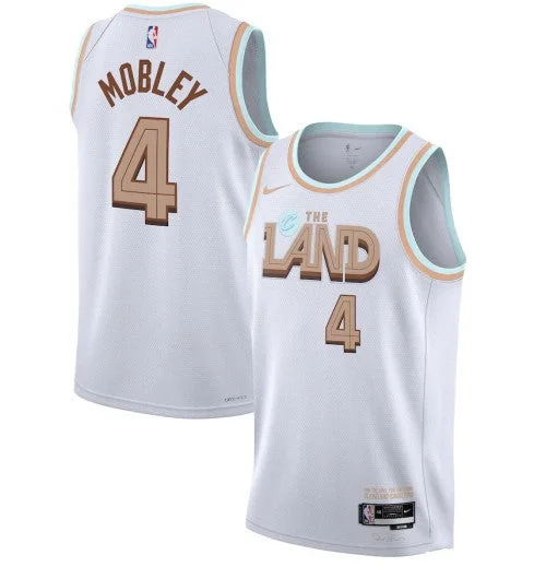 Basketball Jersey Lounge-Men's Cleveland Cavaliers #4 Evan Mobley 2022/2023 White City Edition Stitched Basketball Basketball Jersey