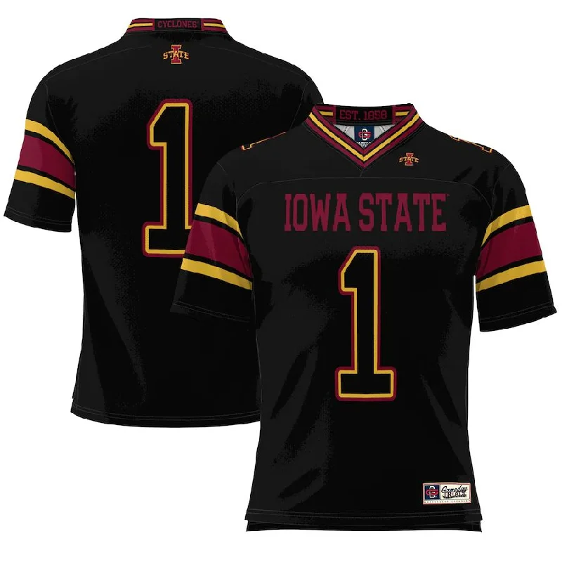 Football Jersey Best Deals-#1 I.State Cyclones ProSphere Endzone Football Jersey Black Stitched American College Jerseys