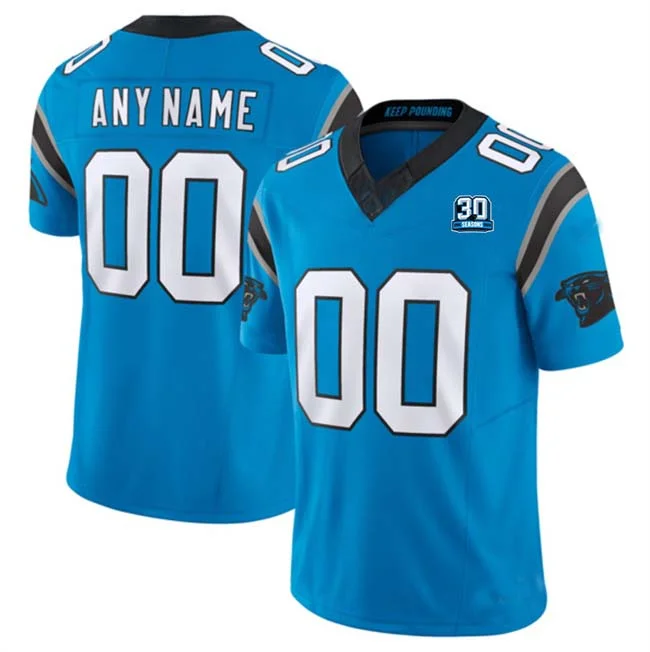 Football Jersey Wedding-Custom C.Panthers Active Player Blue 2024 30th Anniversary Patch F.U.S.E. Vapor Limited Stitched Football Jersey