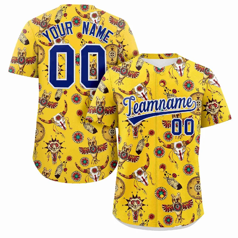 Baseball Jersey Hip Hop-Custom Gold 3D Graffiti Pattern Personalized Design Authentic Baseball Jersey