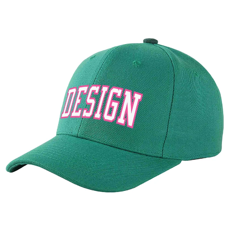 Baseball Cap MLB-Custom Light Green White-Pink Curved Eaves Sport Design Baseball Cap