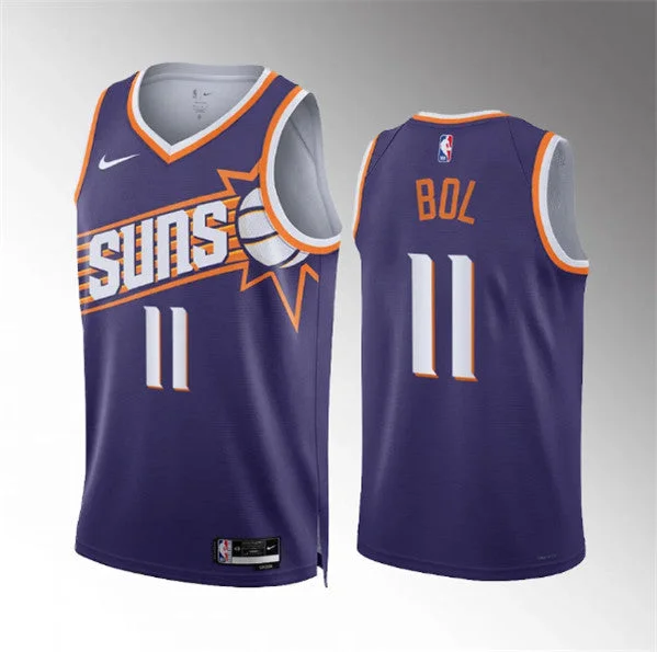 Basketball Jersey Summer-Men's Phoenix Suns #11 Bol Bol Purple Icon Edition Stitched Basketball Basketball Jersey