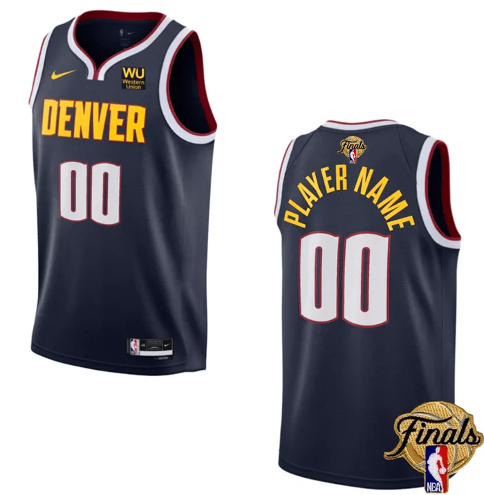 Basketball Jersey Blank-Men's Denver Nuggets Active Player Custom Navy 2023 Finals Icon Edition Stitched Basketball Basketball Jersey