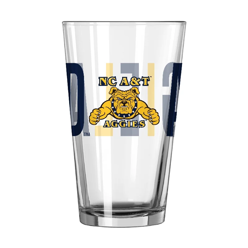 Team Mug Photo-NC A&T 16oz Overtime Pint Glass