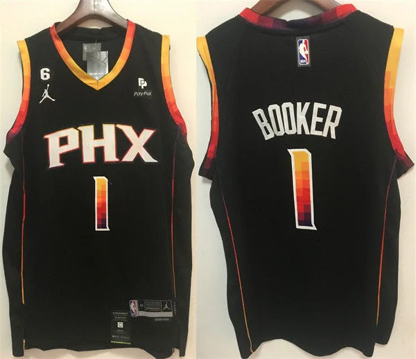 Basketball Jersey Tournament-Men's Phoenix Suns #1 Devin Booker Black Stitched Basketball Basketball Jersey