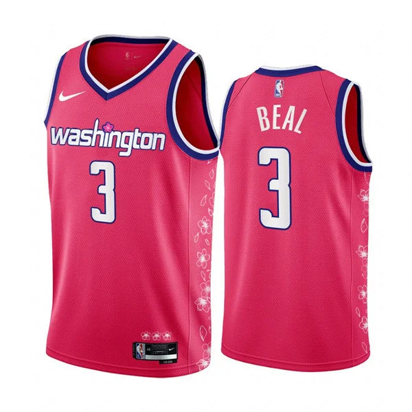 Basketball Jersey Moisture-Wicking-Men's Washington Wizards #3 Bradley Beal 2022/23 Pink Cherry Blossom City Edition Limited Stitched Basketball Basketball Jersey