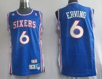 Basketball Jersey Workout-Sixers 6 Erving Blue Basketball Jerseys