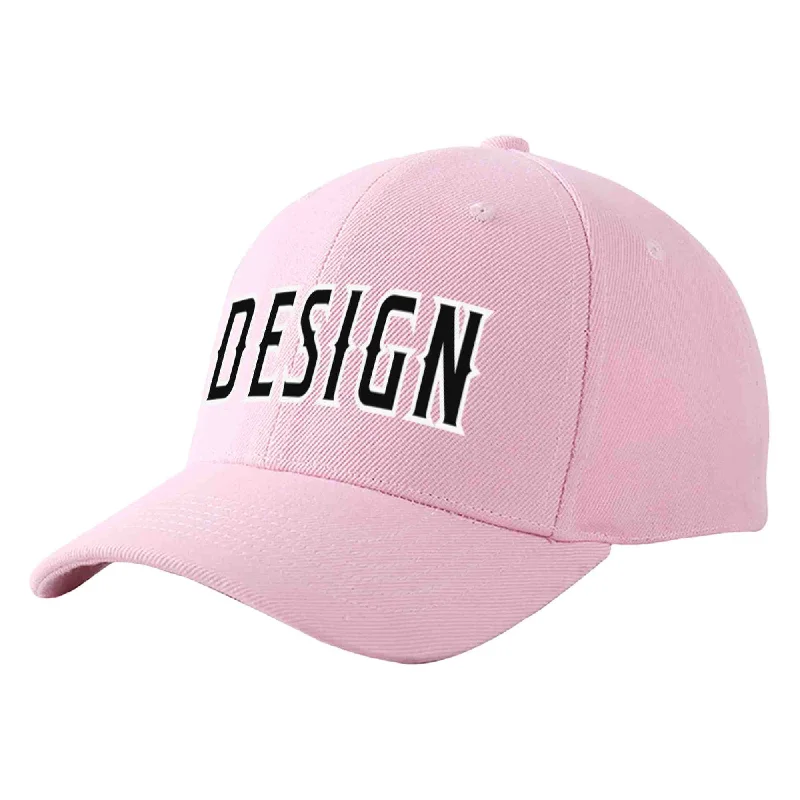 Baseball Cap Party-Custom Pink Black-White Curved Eaves Sport Design Baseball Cap