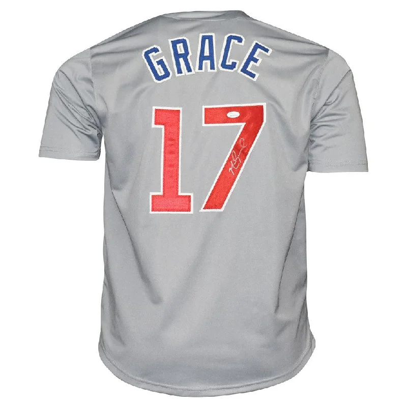 Baseball Jersey UV Protection-Mark Grace Signed Chicago Pro Grey Baseball Jersey (JSA)