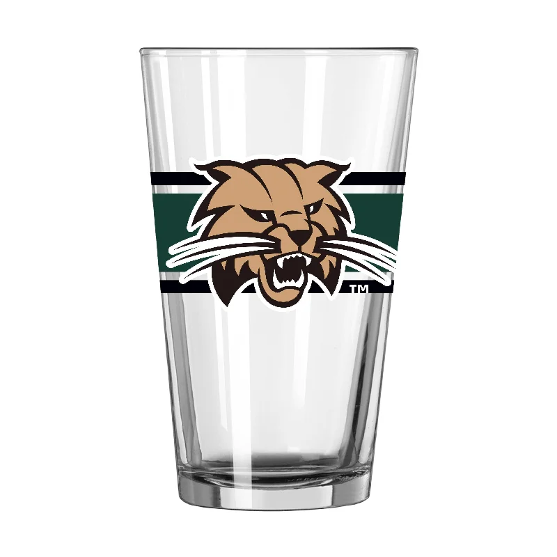 Team Mug Standard Size-Ohio Bobcats 16oz Stripe Pint Glass