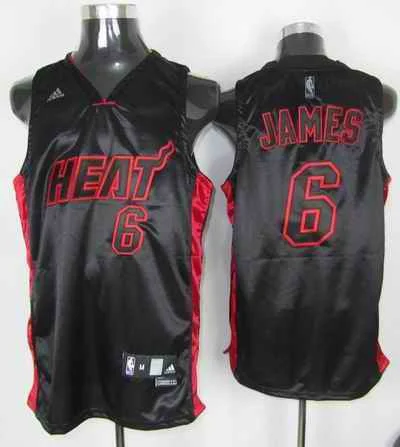 Basketball Jersey Lightweight-Heat 6 James Black Red Number Basketball Jerseys