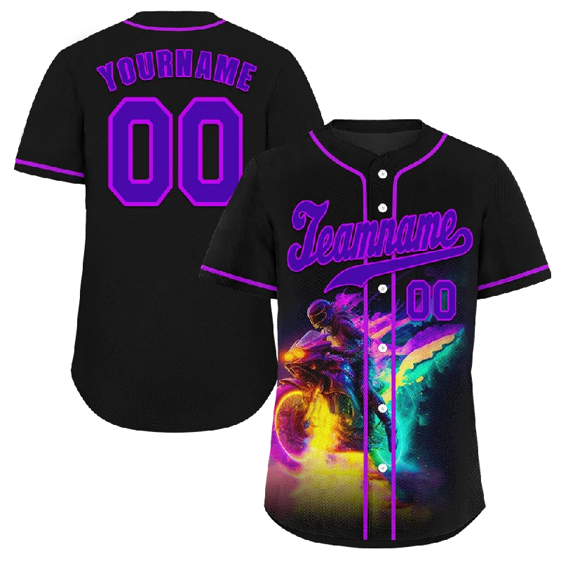 Baseball Jersey Baseball Grandpa-Custom Black Purple Drift Fashion Purple Authentic Baseball Jersey BSBJ0a-bc0fb88