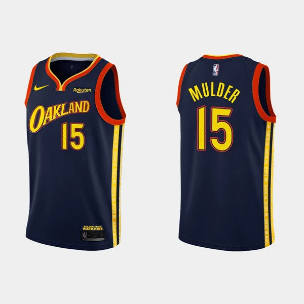 Basketball Jersey All-Star-Men's Golden State Warriors #15 Mychal Mulder 2020-21 City Edition Navy Stitched Basketball Jersey