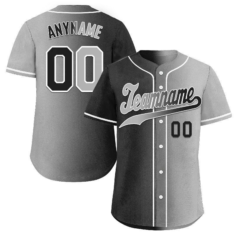 Baseball Jersey Urban-Custom Black Grey Gradient Fashion Personalized Authentic Baseball Jersey BSBJ01-D0a7a07