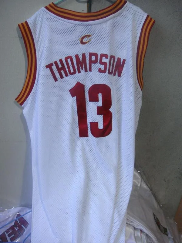 Basketball Jersey Soft-Cavaliers 13 Thompon White Swingman Basketball Jersey