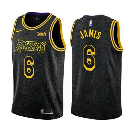 Basketball Jersey Hiking-Men's Los Angeles Lakers #6 LeBron James Black Stitched Basketball Jersey