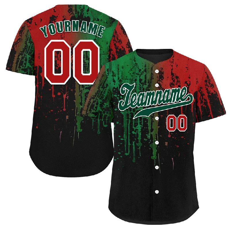 Baseball Jersey Game Day-Custom Colorful Graffiti Pattern Green Authentic Baseball Jersey