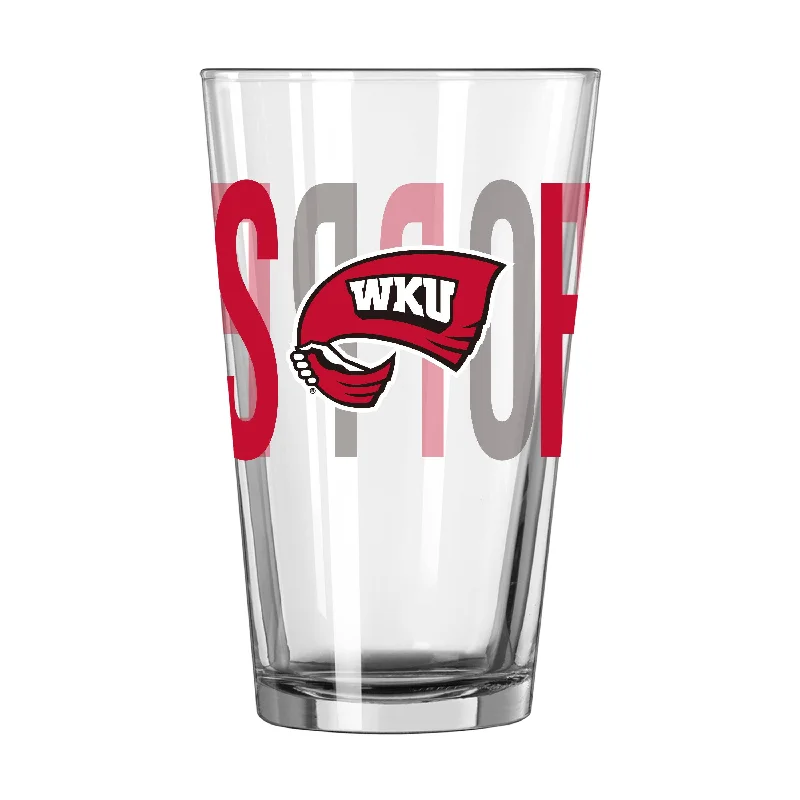 Team Mug Striped-Western Kentucky 16oz Overtime Pint Glass