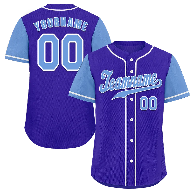 Baseball Jersey Cotton-Custom Blue Aqua Raglan Sleeves Aqua Authentic Baseball Jersey