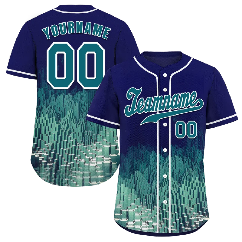 Baseball Jersey Purple-Custom Blue Aqua 3D Pattern Aqua Authentic Baseball Jersey BSBJ0a-bc0fbd9