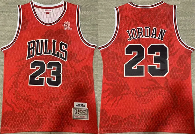 Basketball Jersey Fantasy-Men's Chicago Bulls #23 Michael Jordan Red 1997-98 Throwback Stitched Basketball Basketball Jersey