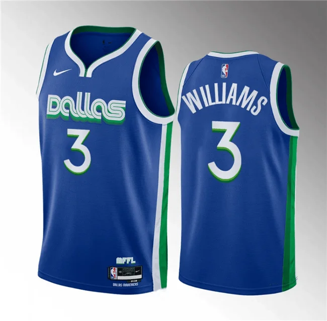 Basketball Jersey Jogging-Men's Dallas Mavericks #3 Grant Williams Blue City Edition Stitched Basketball Basketball Jersey